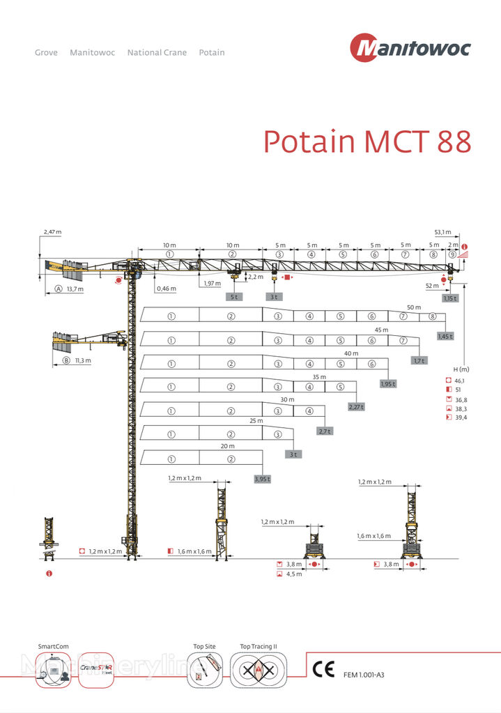 Potain MCT 88 tower crane